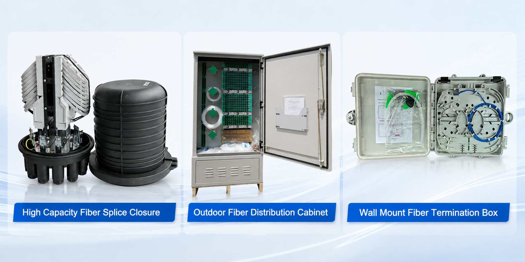 Fiber Distribution Cabinet vs. Fiber Optic Splice Closure vs. Fiber Termination Box